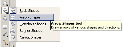 Список Basic Shapes (Стандартные фигуры) раскрыт