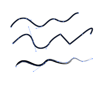  Линии контуров, нарисованные различными инструментами 