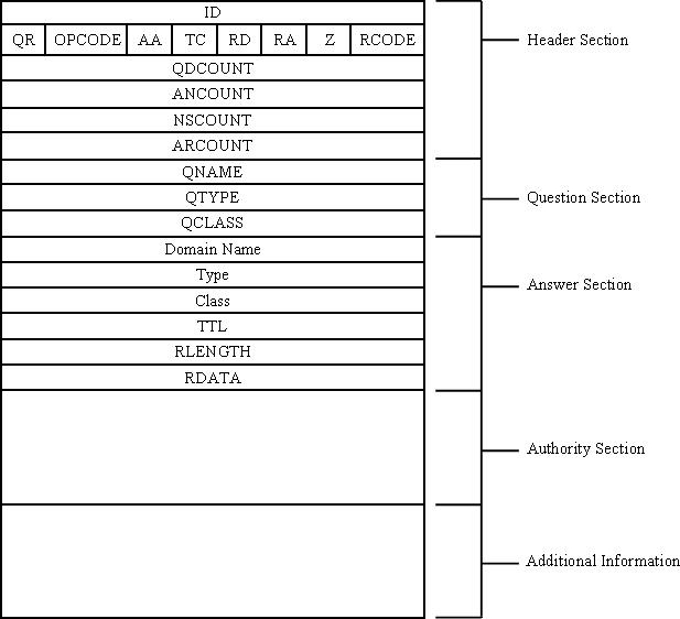 Описание пакета протокола DNS