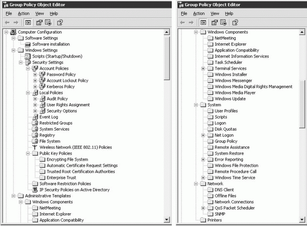 Секция Computer Configuration в Group Policy