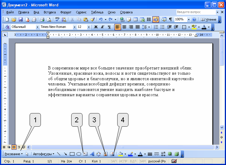 Как вставить в книгу картинку из коллекции microsoft office