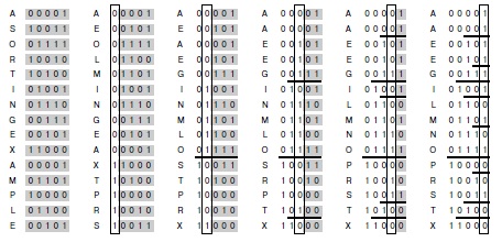  Пример бинарной быстрой сортировки (с битовым представлением ключей)