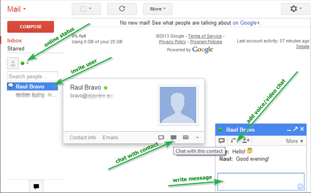 Сервис сообщений в Gmail