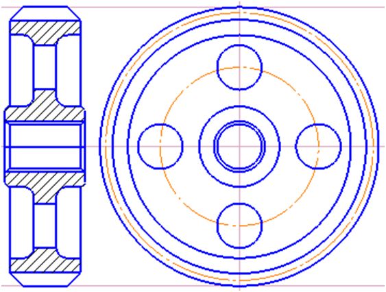 Чертеж зубчатого колеса