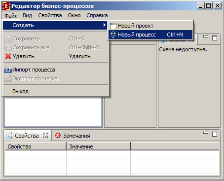 Создание нового бизнес-процесса