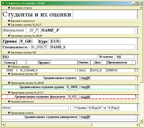 Отчет после его модификации в Конструкторе