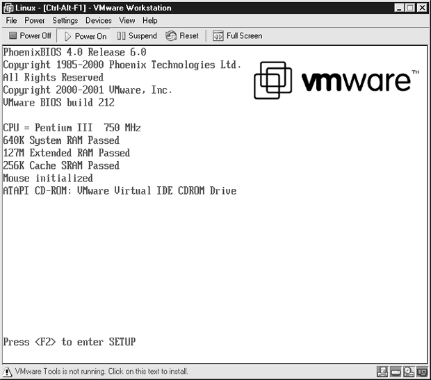 Boot-up экран VMware