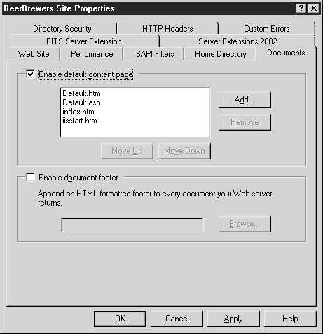 Вкладка Documents (Документы)