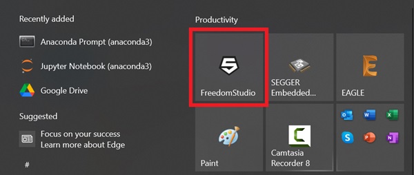 Ярлык Freedom Studio в Windows 10