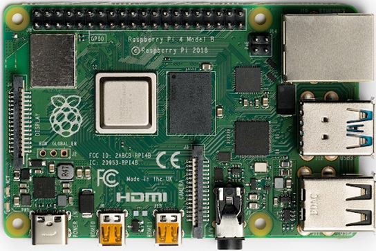 Raspberry Pi 4B (Взято с Викисклада, предоставлено в соответствии с CC BY-SA 4.0)