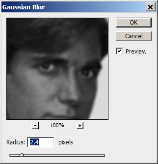  Диалоговое окно фильтра Gaussian Blur