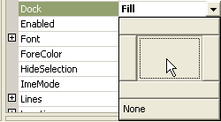 Свойство Dock элемента RichTextBox