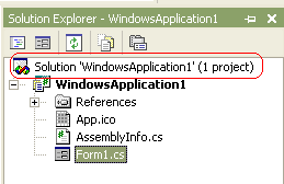 Разработка (решение) Solution в окне Solution Explorer