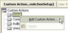 Добавление Custom Action