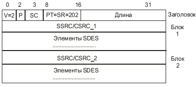 Формат пакета SDES