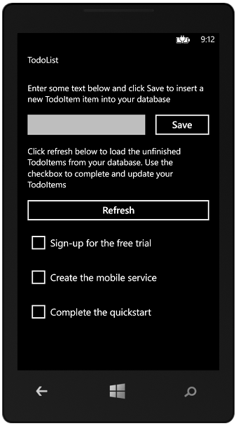 Пользовательский интерфейс мобильного приложения ToDoList для Windows Phone 8