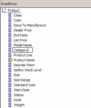 Изменение имени атрибута "ProductCategoryKey" на "Category"