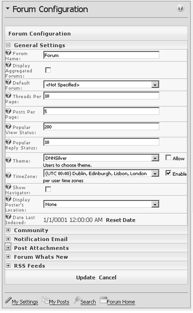 Страница General Settings