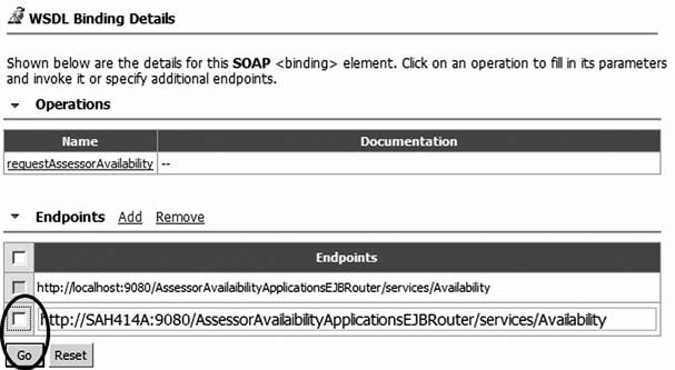 Добавление адреса конечной точки SOAP в Web Services Explorer