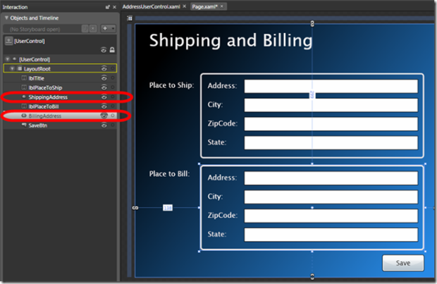 ShippingAddress и BillingAddress на первоначальной странице