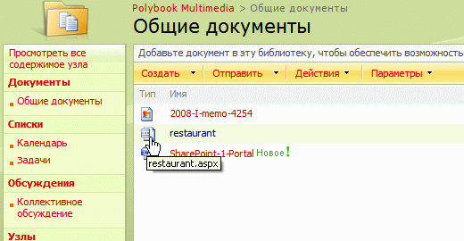 В библиотеке документов могут храниться файлы различных типов