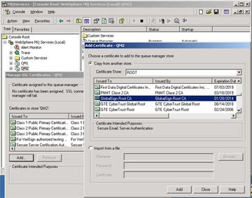 Добавление ROOT сертификата  в хранилище сертификатов QM2