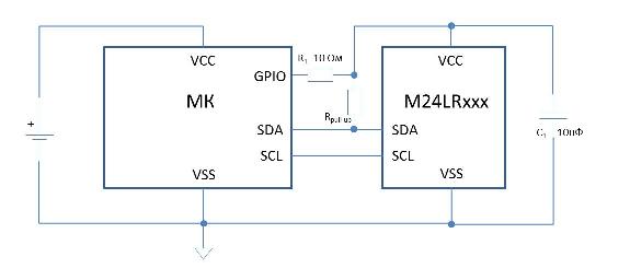 Типовая схема включения M24LRxxx