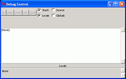 The Debug Control window.