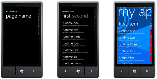 Шаблоны приложений для Windows Phone