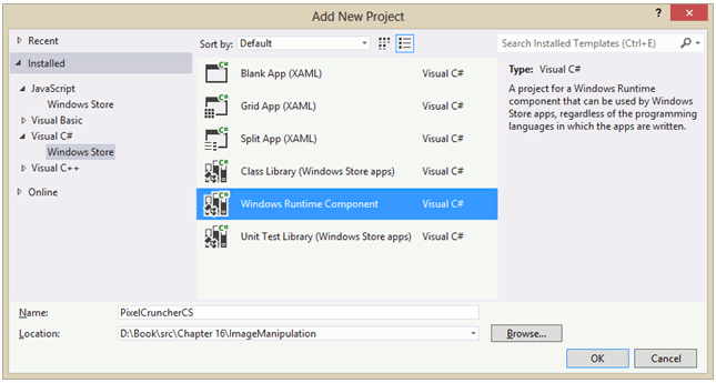 Возможности Visual Studio по созданию проекта Компонент среды выполнения (Windows Runtime Component) на C#. Похожее можно сделать на Visual Basic и Visual C++