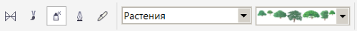 В группе Растения находим изображение деревьев
