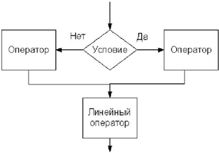 Определи элемент под каким номером используется для записи проверки условия в блок схеме