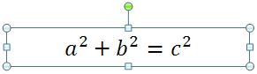 Пример вставки в слайд теоремы Пифагора