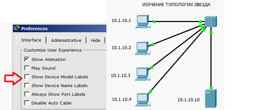 Дезактивируем флажок Show device model labels