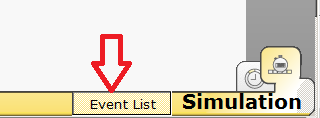 Кнопка Event list (Список событий)