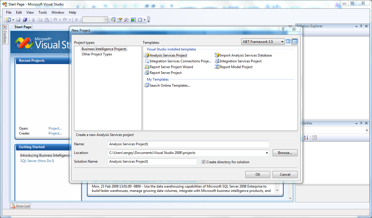 Sql параметры. SQL Server 2008 Business Intelligence Development Studio. СУБД: MS SQL Server 2005/2008/2008r2. BS Studio статистика.