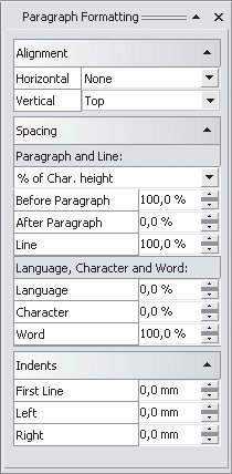Пристыковываемое окно Paragraph Formatting (Форматирование абзаца)