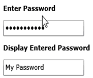 Пример элемента управления PasswordBox