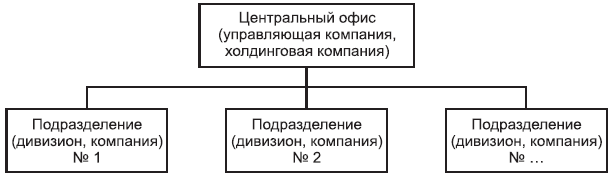 Рис. 3.5. Дивизиональная (холдинговая) форма организации компании