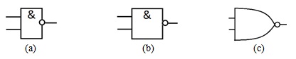  Схема ИЛИ-НЕ: (a) ГОСТ; (b) IEC; (c) ANSI 