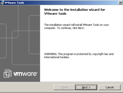 Установка средств VMware Tools