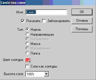 Диалоговое окно задания свойств слоя