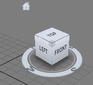 Навигационный куб отображается в правом верхнем углу окон проекции