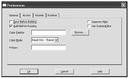 Окно настроек Forms (вкладка General