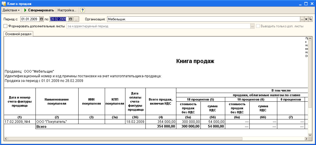 Выписка из книги продаж по контрагенту образец