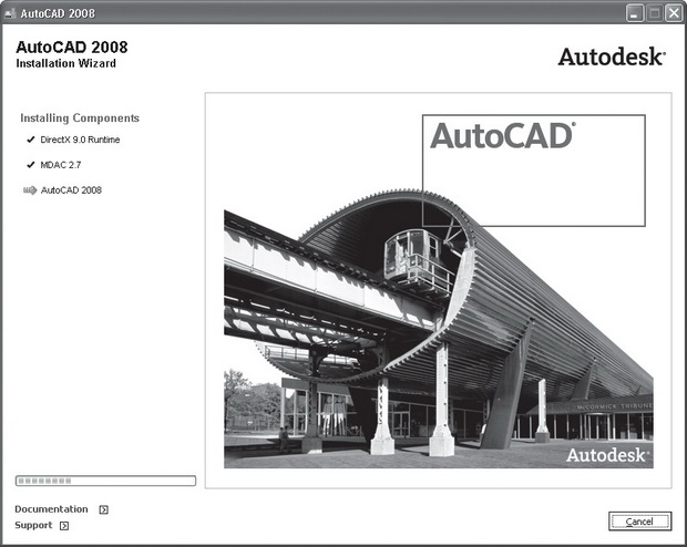 Процесс установки AutoCAD 2008