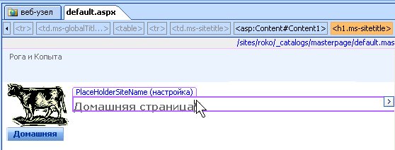 Редактирование настроенного элемента от главной страницы