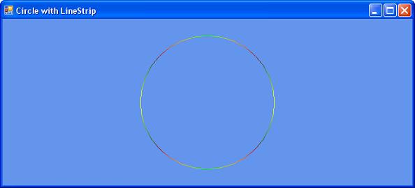  Круг, визуализированный с использованием квадратной области визуализации, расположенной в центре формы 