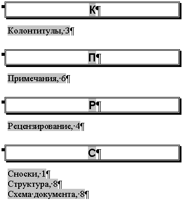 Пример указателя в документе