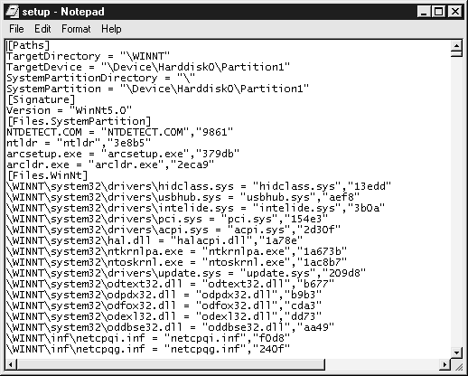 Файл Setup.log показывает все, что установлено в системе